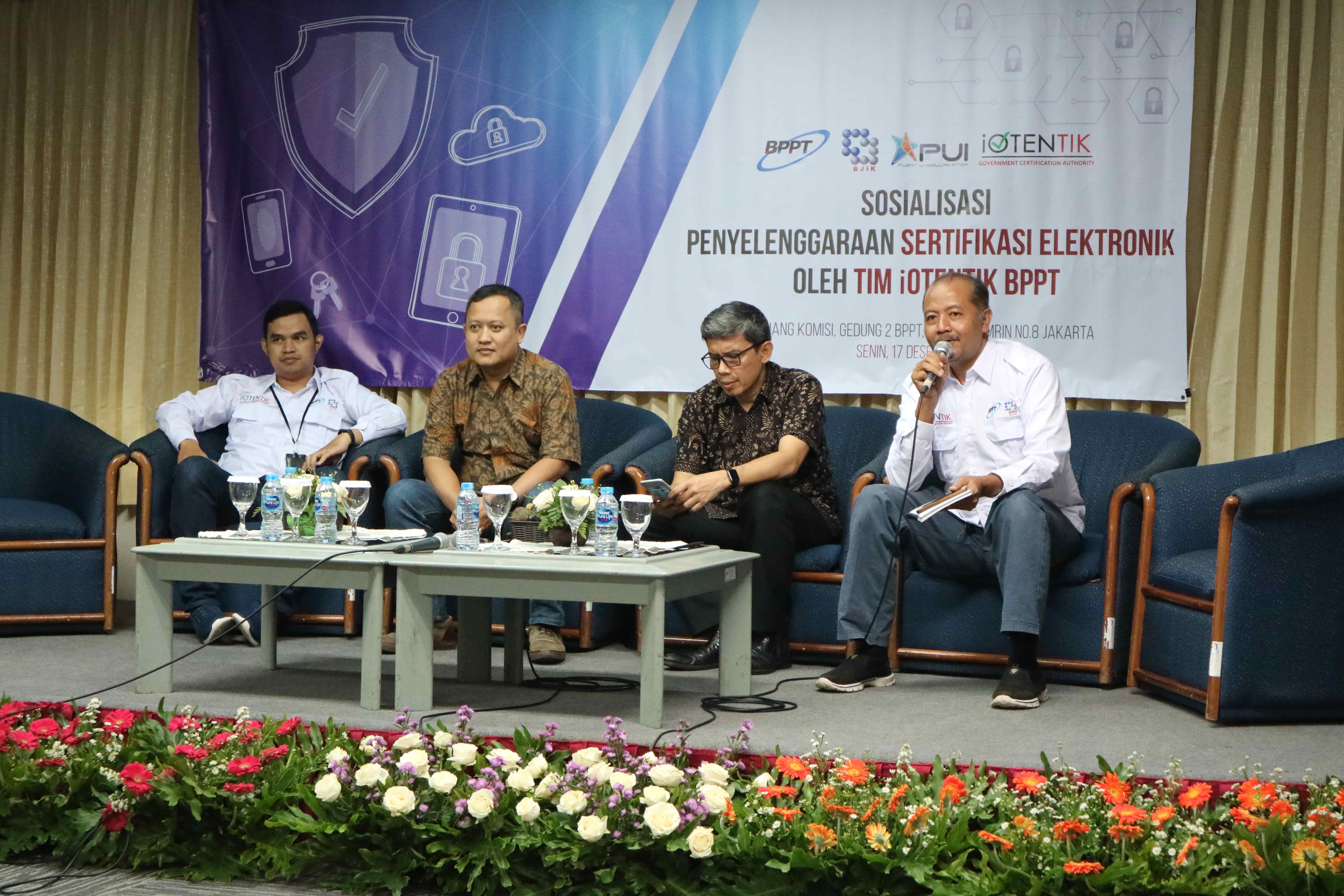 Sosialisasi Layanan iOTENTIK Sebagai Penyelenggara Sertifikasi Elektronik Pemerintah